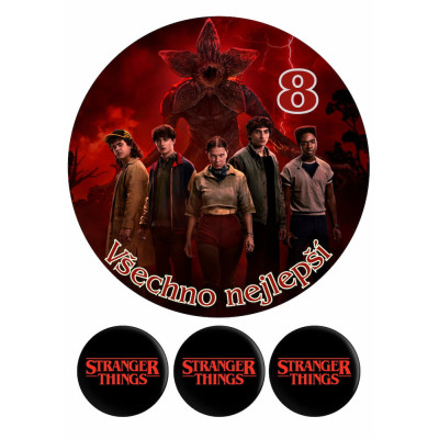 Jedlý papír Stranger Things č. 10 | Kulatý motiv na dort