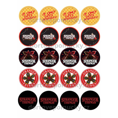 Stranger Things – jedlý papír nebo fondánový list | Mini motivy na dort