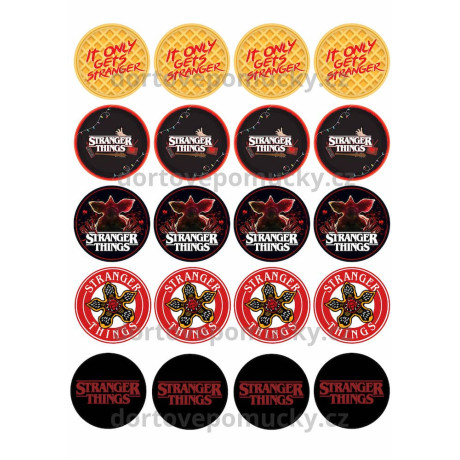 Stranger Things – jedlý papír nebo fondánový list | Mini motivy na dort