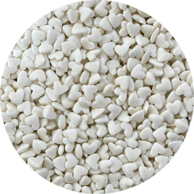 Cukrová srdíčka bílá 50 g – cukrová dekorace na dorty a dezerty