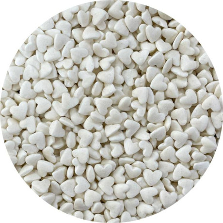 Cukrová srdíčka bílá 50 g – cukrová dekorace na dorty a dezerty