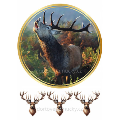 Jedlý papír – troubící jelen | Myslivecký motiv