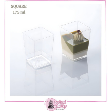 Čirý kelímek SQUARE 175 ml (PS) – na dezerty a pohárky