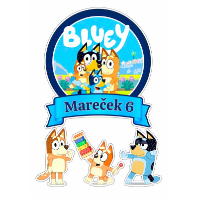Jedlý papír Bluey – mix obrázků A4 | Dortová dekorace