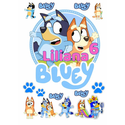 Jedlý papír Bluey – mix obrázků A4 | Dortová dekorace