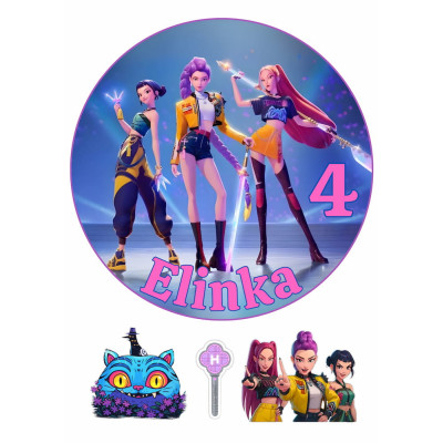 K-POP Lovkyně démonů – motiv č. 3 | Jedlý papír nebo fondánový list