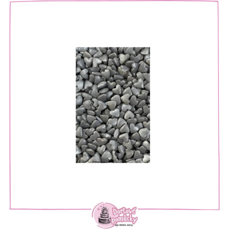 Cukrové srdíčka stříbrné (10 g) | Jedlé dekorace na dorty a dezerty