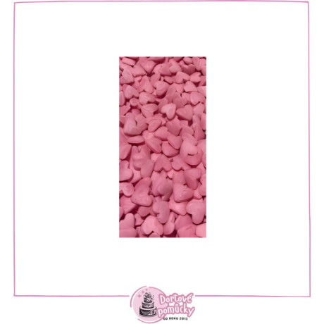 Cukrové srdíčka růžové (10 g) | Jedlé dekorace na dorty a dezerty