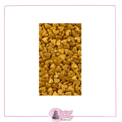 Cukrové srdíčka zlaté (10 g) | Jedlé dekorace na dorty a dezerty