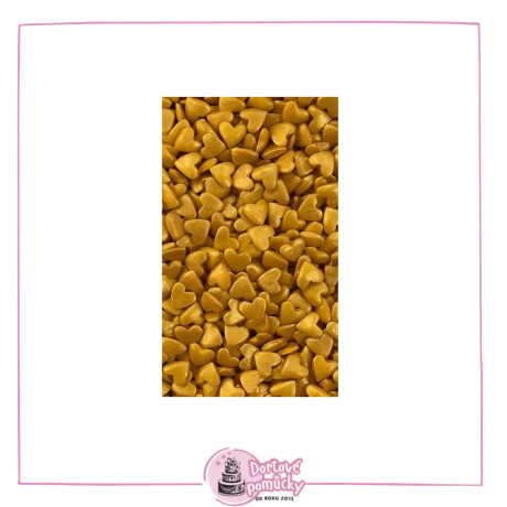 Cukrové srdíčka zlaté (10 g) | Jedlé dekorace na dorty a dezerty