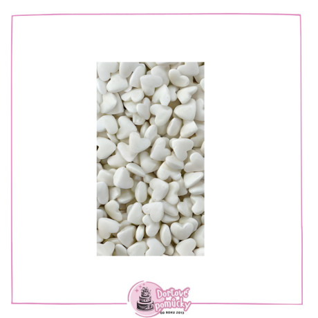 Cukrové srdíčka bílé (10 g) | Jedlé dekorace na dorty a dezerty