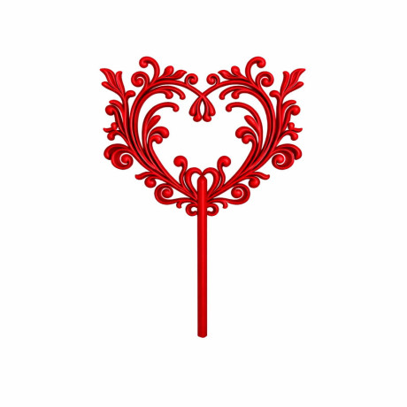 Zdobené srdíčko - plastový zápich