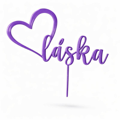 Láska se srdíčkem - plastový zápich