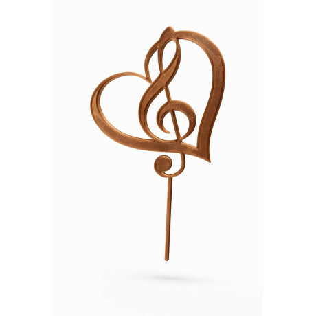 Srdce s notou - plastový zápich