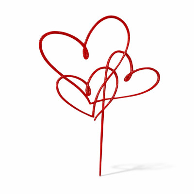 Propletená srdíčka – plastový zápich na dort | Romantická dekorace