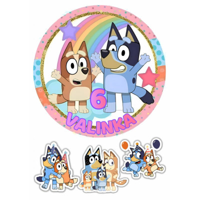 PohJedlý papír Bluey – mix obrázků A4 | Dortová dekorace