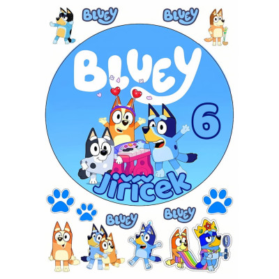 Jedlý papír Bluey – mix obrázků A4 | Dortová dekorace
