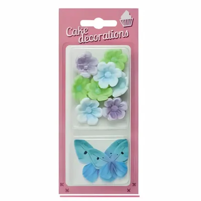 Cukrové květy a motýli z jedlého papíru | Dekorace na dort