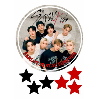 Jedlý obrázek na dort – Stray Kids (skupina + hvězdy)