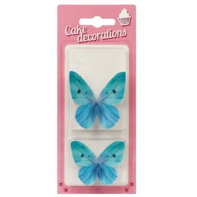 Tyrkysový motýli z jedlého papíru (8 ks) | Dekorace na dort