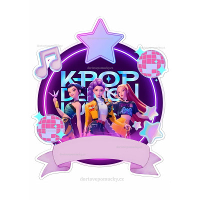 Jedlý obrázek K-POP na dort – se jménem a věkem