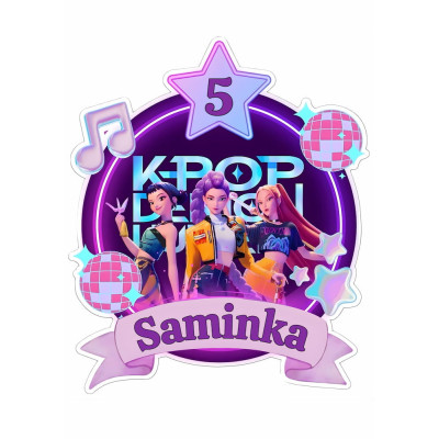 Jedlý obrázek K-POP na dort – se jménem a věkem