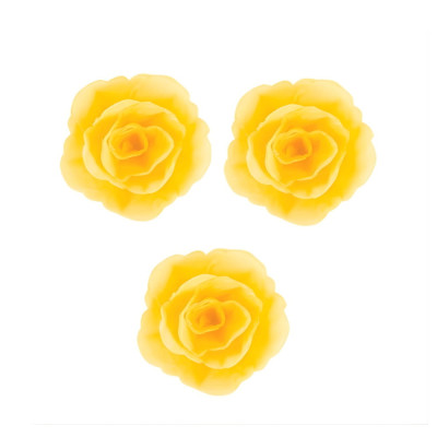 Čínská růže z jedlého papíru – žlutá | Jedlé květy na dort