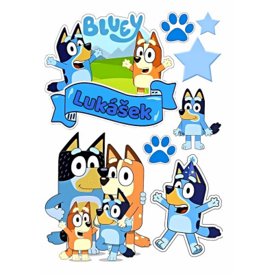 Jedlý papír Bluey – mix obrázků A4 | Dortová dekorace