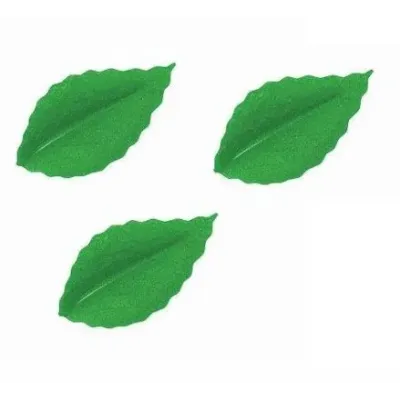 Oplatkový list tmavě zelený 5,5 cm – jedlá dekorace 10 ks | Květinové zdobení