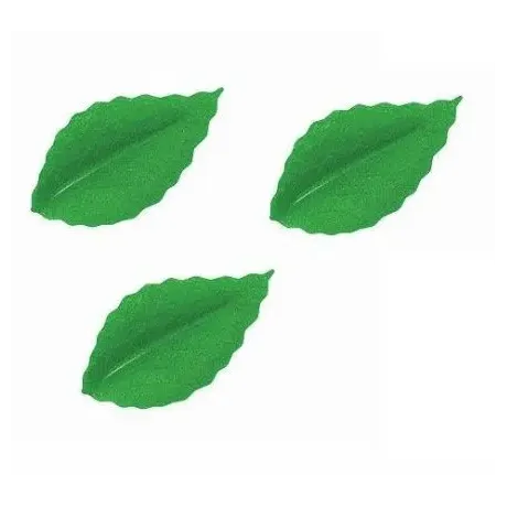 Oplatkový list tmavě zelený 5,5 cm – jedlá dekorace 10 ks | Květinové zdobení