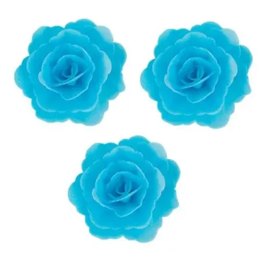 Čínská růže z jedlého papíru – modrá | Jedlé květy na dort