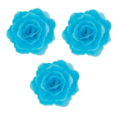 Čínská růže z jedlého papíru – modrá | Jedlé květy na dort