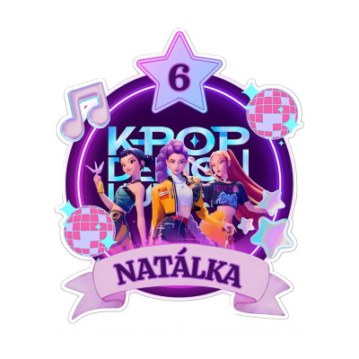 Jedlý obrázek K-POP na dort – se jménem a věkem