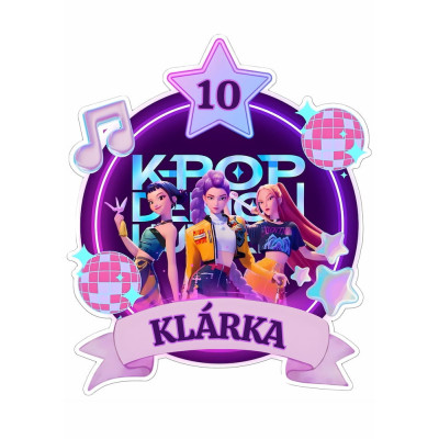 Jedlý obrázek K-POP na dort – se jménem a věkem