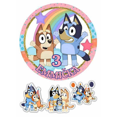 PohJedlý papír Bluey – mix obrázků A4 | Dortová dekorace