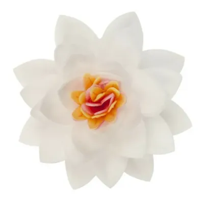 Lotos z jedlého papíru bílý (3 ks, 7 cm) | Dortová dekorace