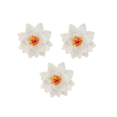 Lotos z jedlého papíru bílý (3 ks, 7 cm) | Dortová dekorace