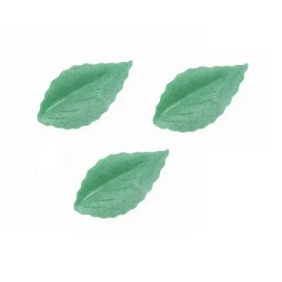 Oplatkový list olivově zelený 5,5 cm – jedlá dekorace 10 ks | Květinové zdobení