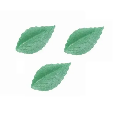Oplatkový list olivově zelený 5,5 cm – jedlá dekorace 10 ks | Květinové zdobení