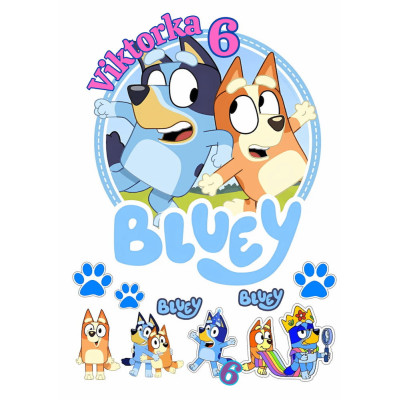 Jedlý papír Bluey – mix obrázků A4 | Dortová dekorace