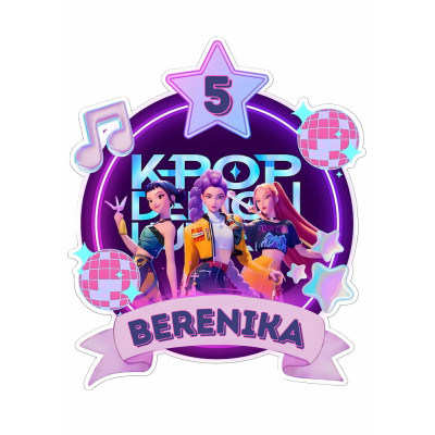 Jedlý obrázek K-POP na dort – se jménem a věkem