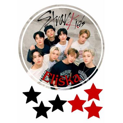 Jedlý obrázek na dort – Stray Kids (skupina + hvězdy)