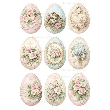 Velikonoce č.10 – jedlý papír na dort | vintage květiny