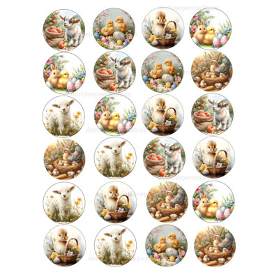 Velikonoce č.14 – jedlý papír na dort | velikonoční zvířátka