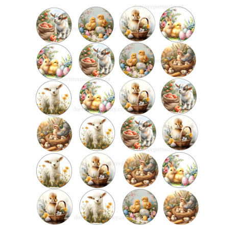 Velikonoce č.14 – jedlý papír na dort | velikonoční zvířátka