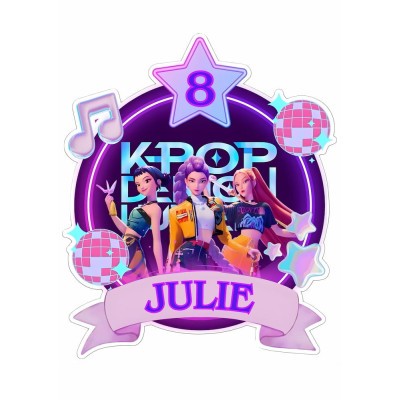 Jedlý obrázek K-POP na dort – se jménem a věkem