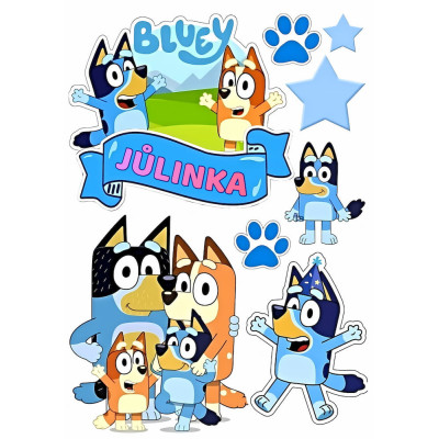 Jedlý papír Bluey – mix obrázků A4 | Dortová dekorace