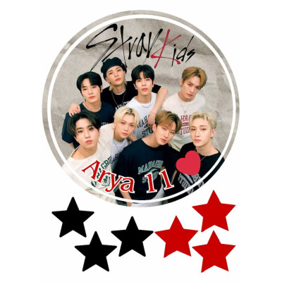 Jedlý obrázek na dort – Stray Kids (skupina + hvězdy)