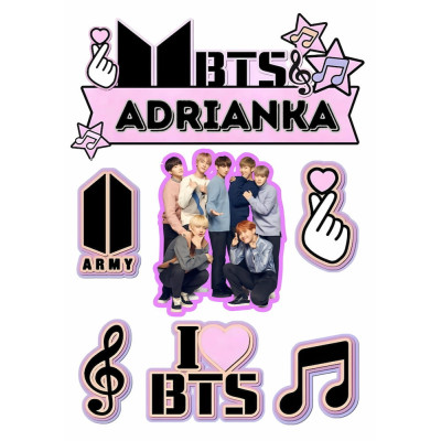 BTS motiv – jedlý papír / fondánový list na dort