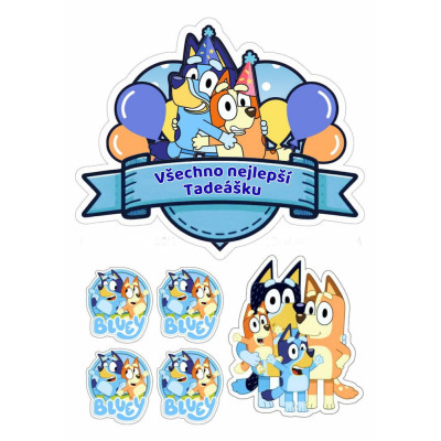 Jedlý papír Bluey – mix obrázků A4 | Dortová dekorace
